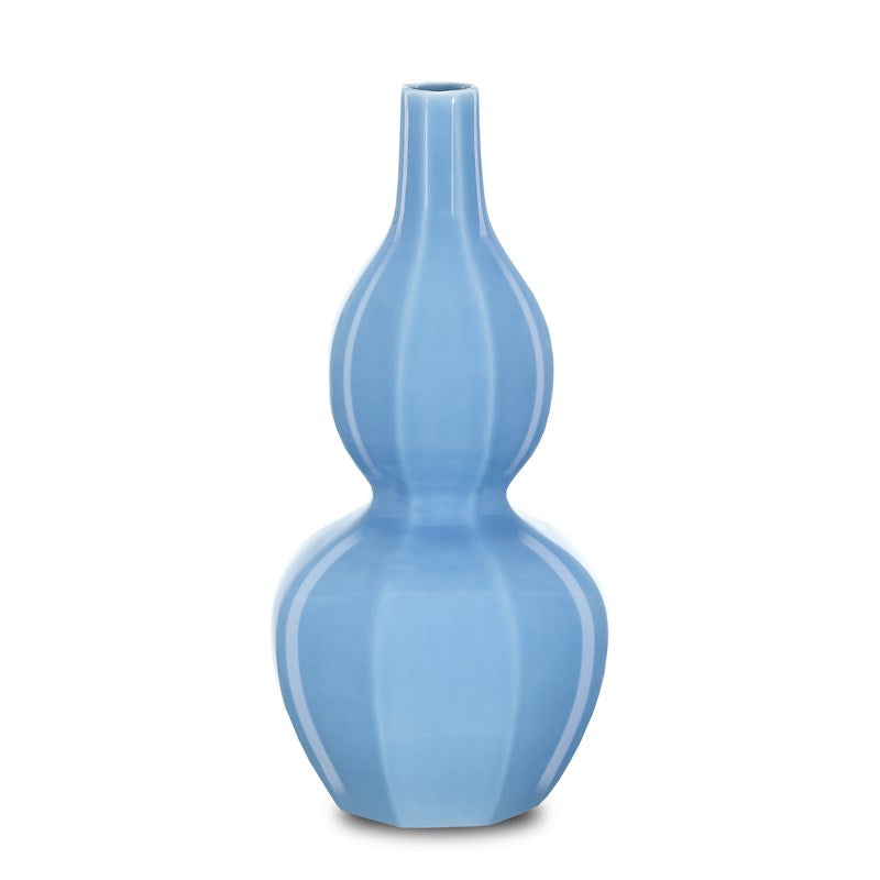 Sky Blue Octagonal Double Gourd Vase