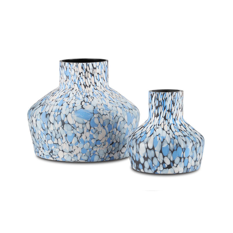 Niva Blue Confetti Vase Set of 2