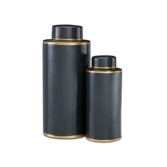 Dark Green Tea Canister Set of 2