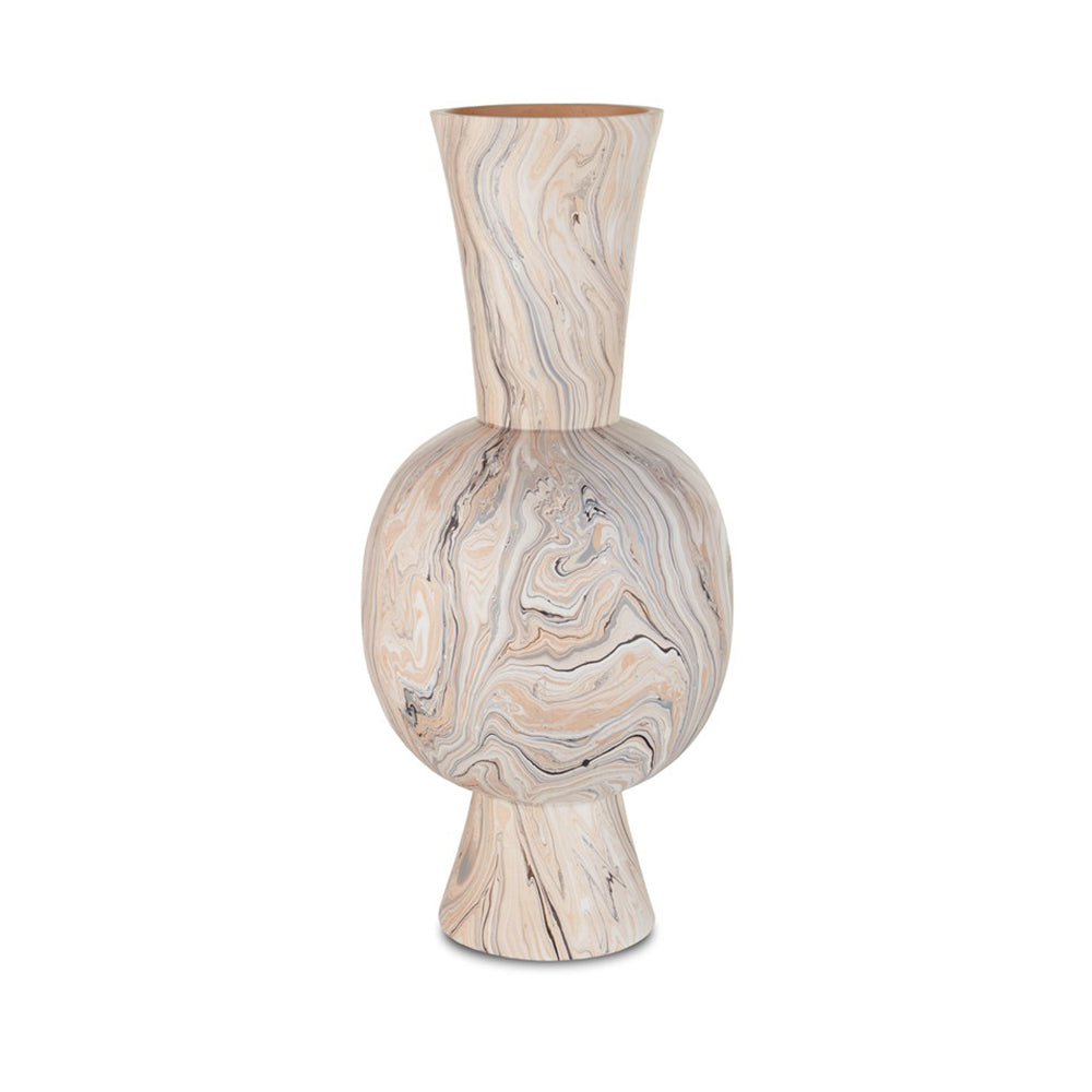 Gray Marbleized Tall Vase