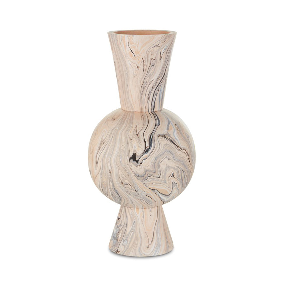 Gray Marbleized Round Vase