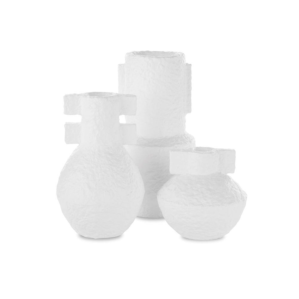 Aegean White Vase Set of 3