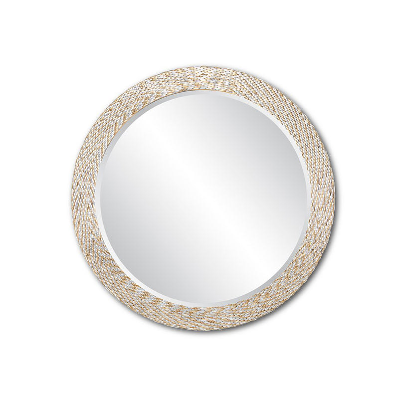 Glimmer Gold & Silver Round Mirror