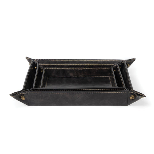 Derby Leather Tray Set
